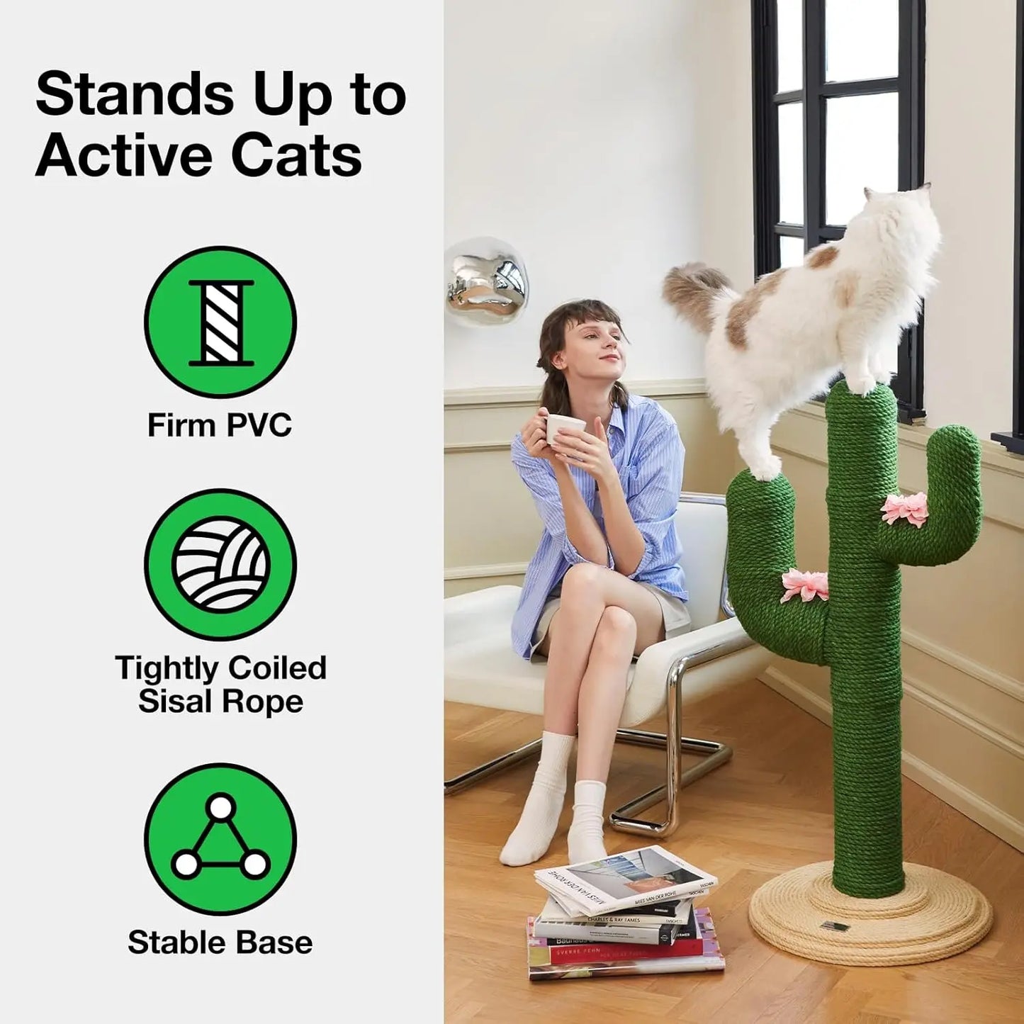 Cactus Cat Scratching Post With Jute Rope