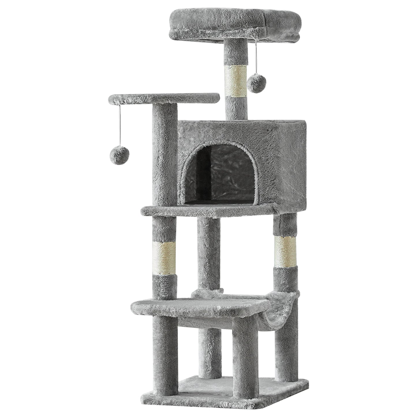 JHK Cat Tree Indoor Multi Cat Climbing Tower With Natural Sisal Posts
