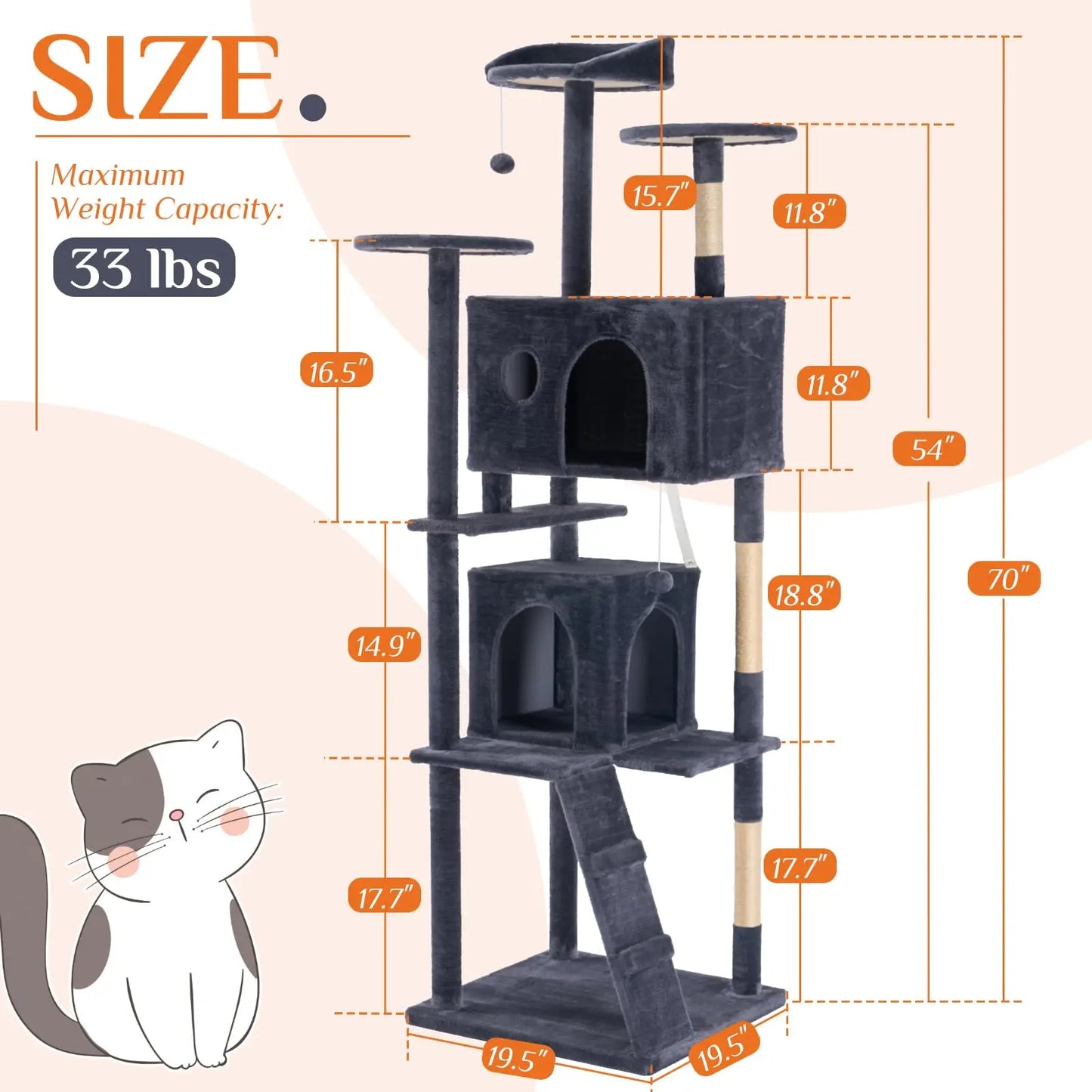 JHK Cat Tree Tower Multi Level Condo Scratching Posts
