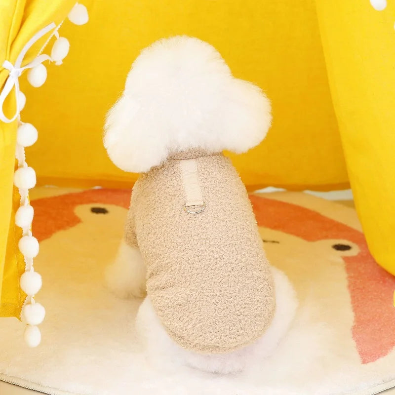 Fleece Dog Hoodie Sweater Coat Solid Warm Pet Apparel
