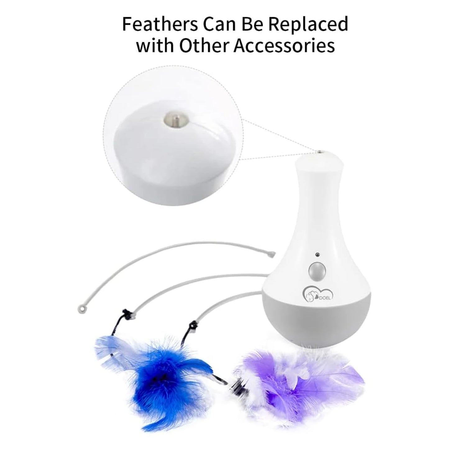 DOEL Cat Interactive Feather Toy Kitten Teaser Automatic Indoor Play